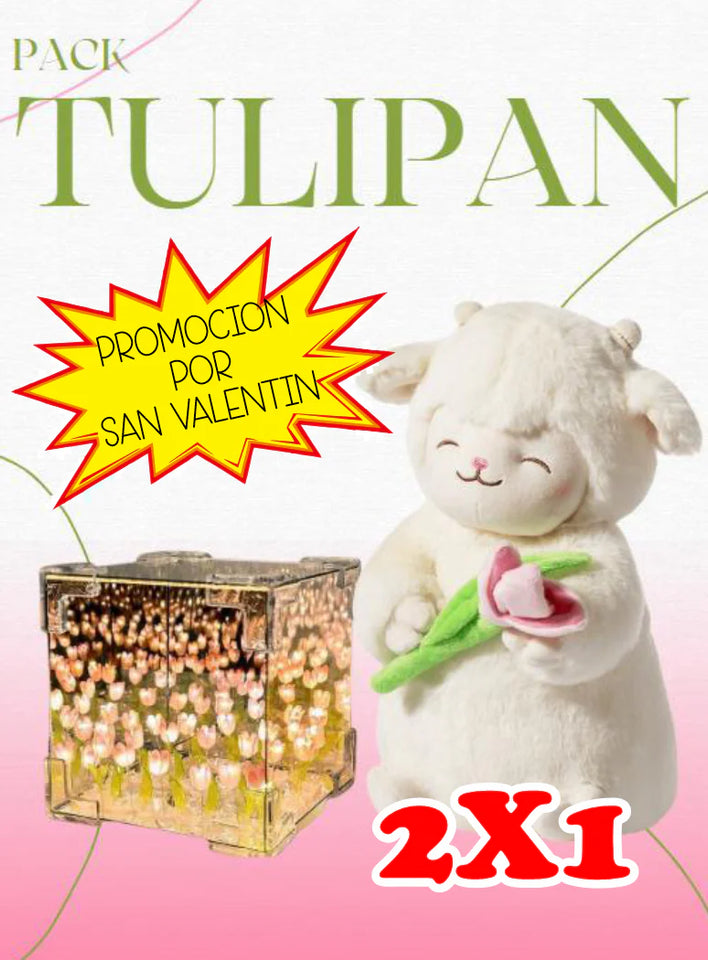 🐻 💗PELUCHE CORDEITO TULIPAN 💗 🌷TULIPAN INFINITO CAJA DE REGALO🌷